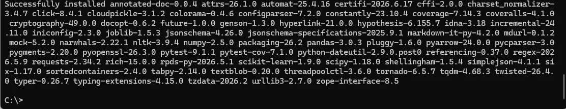 Zakończona instalacja TabPy w Pythonie – Successfully installed tabpy 2.14.0