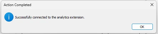 ołączenie TabPy z Tableau – konfiguracja localhost i port 9004, komunikat Successfully connected