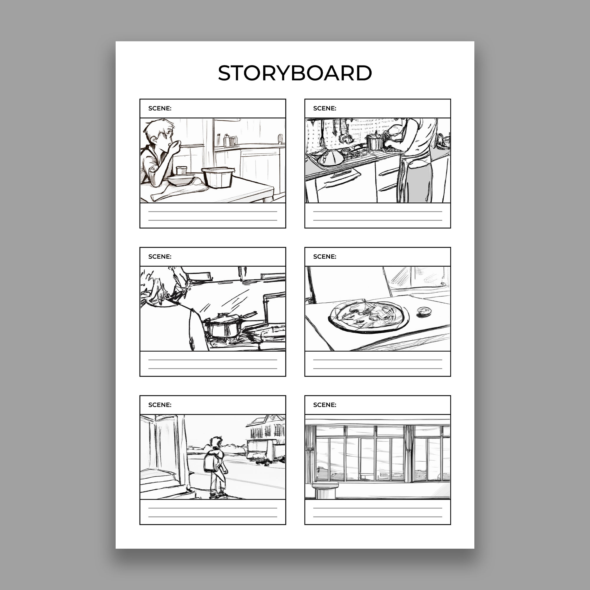 Ein Beispiel von einem Storyboard