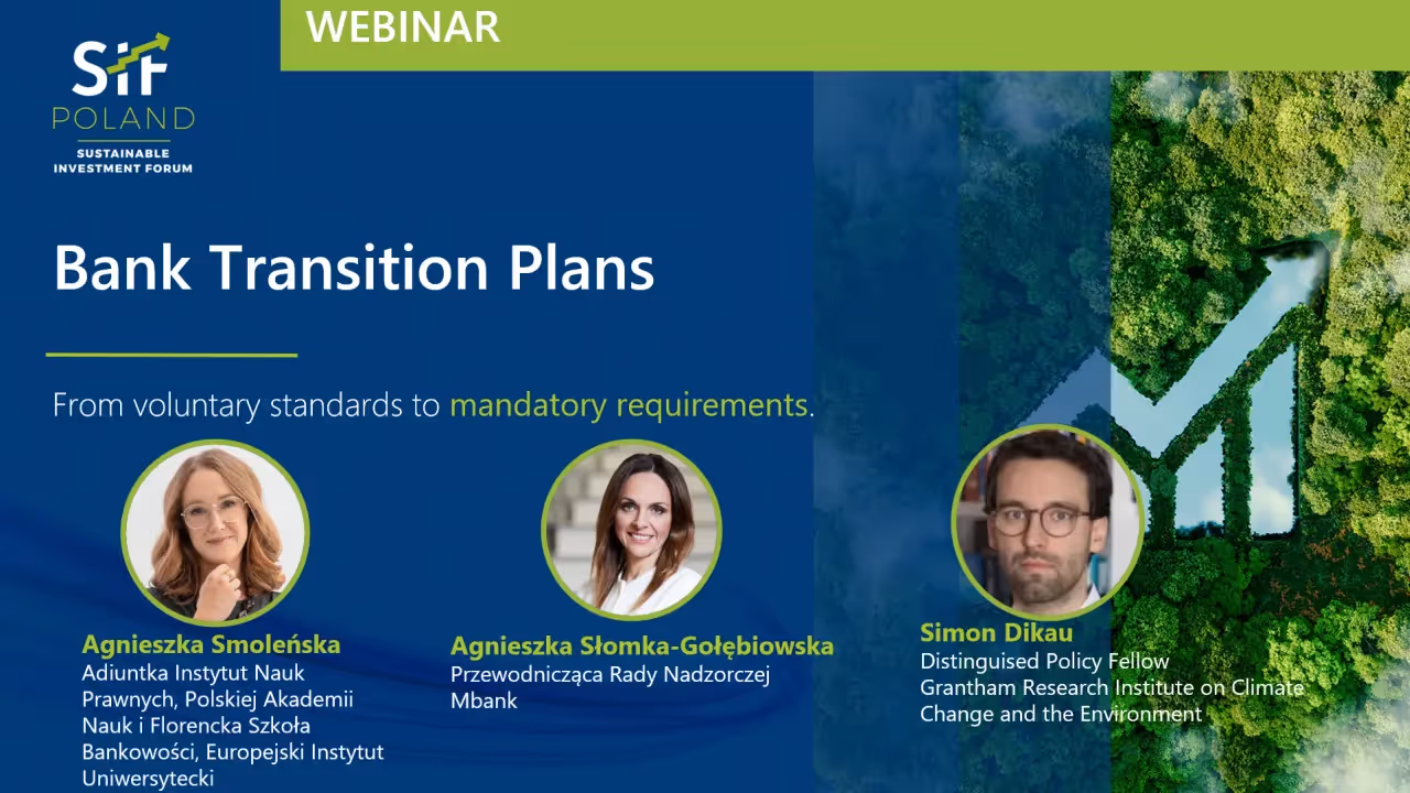 Webinar "Bank Transition Plans - from voluntary standards to mandatory requirements"