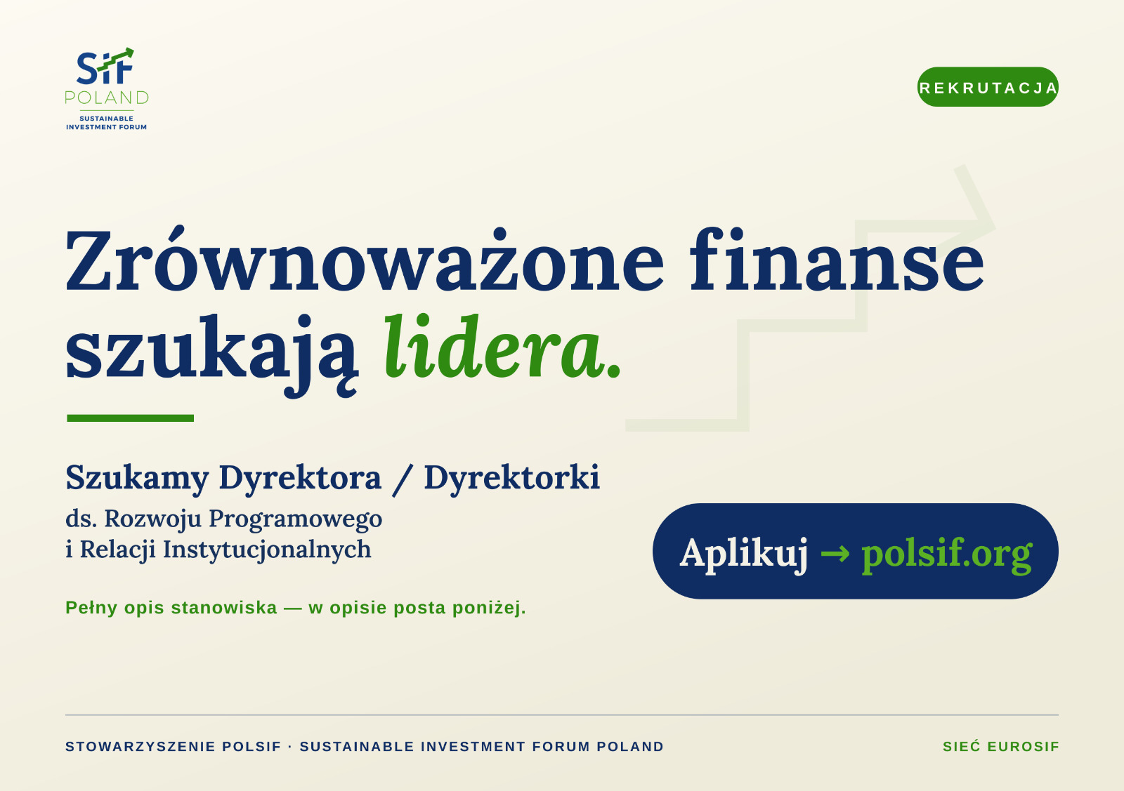 Dyrektor / Dyrektorka ds. Rozwoju Programowego i Relacji Instytucjonalnych