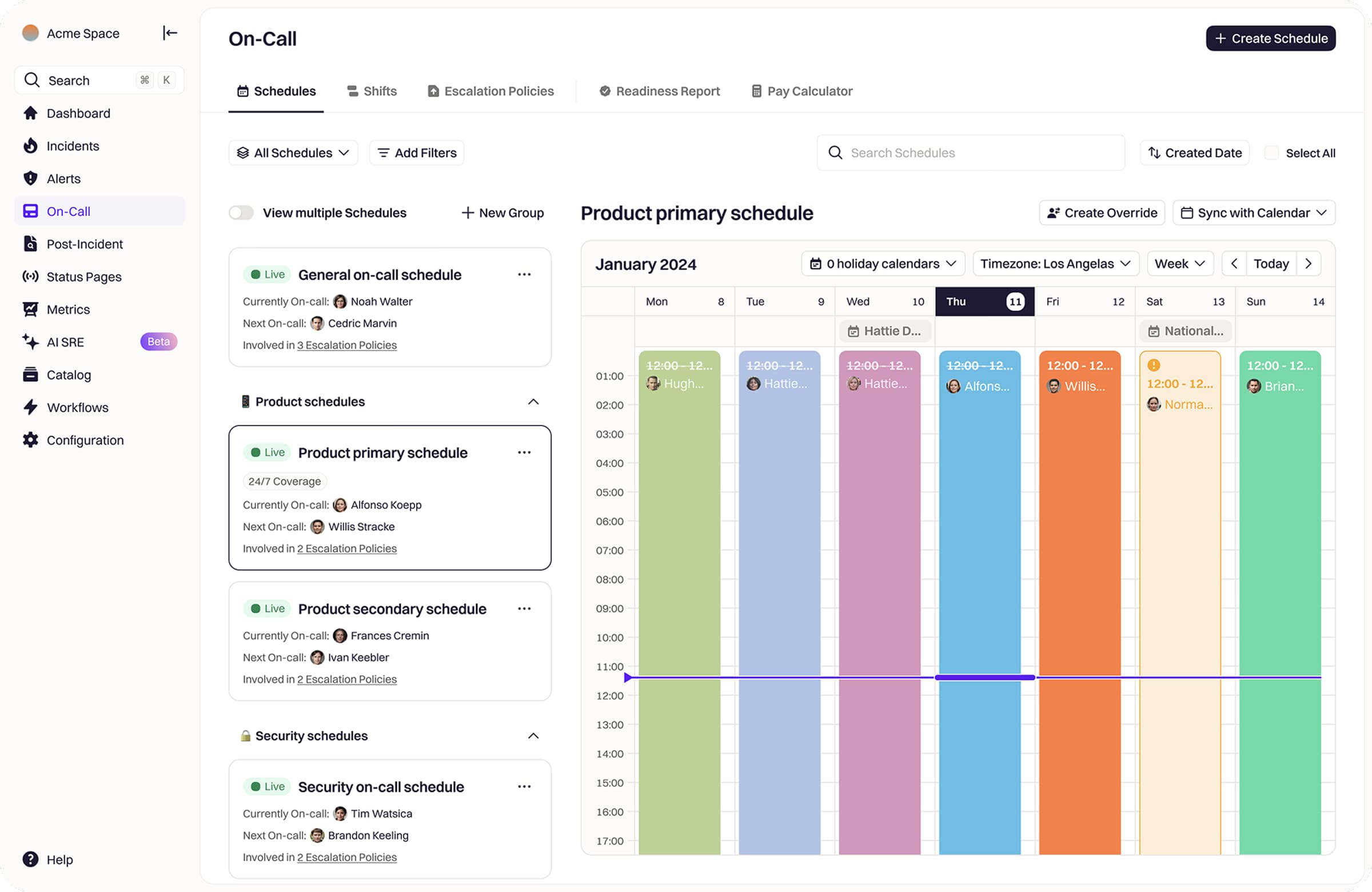 on-call UI