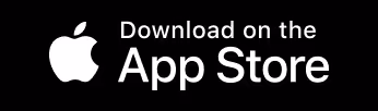 Apple logo with text 'Download on the App Store' on black background.