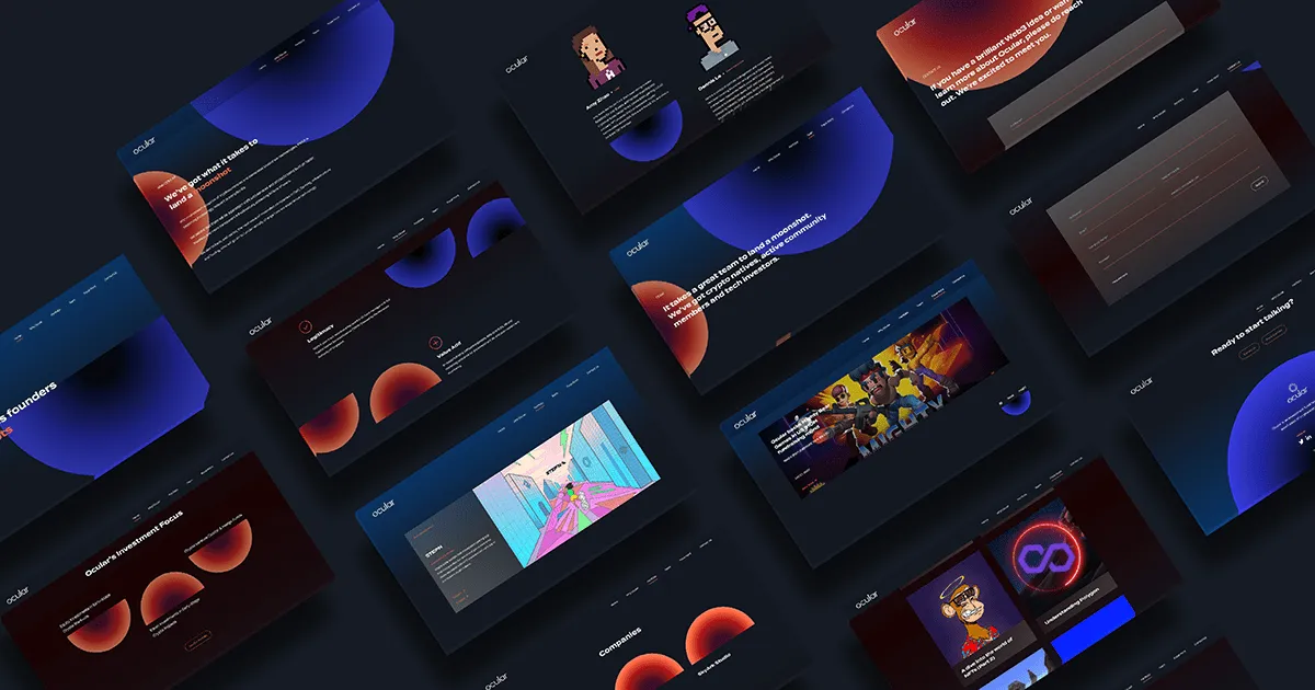 A bunch of different screens that are on a wall