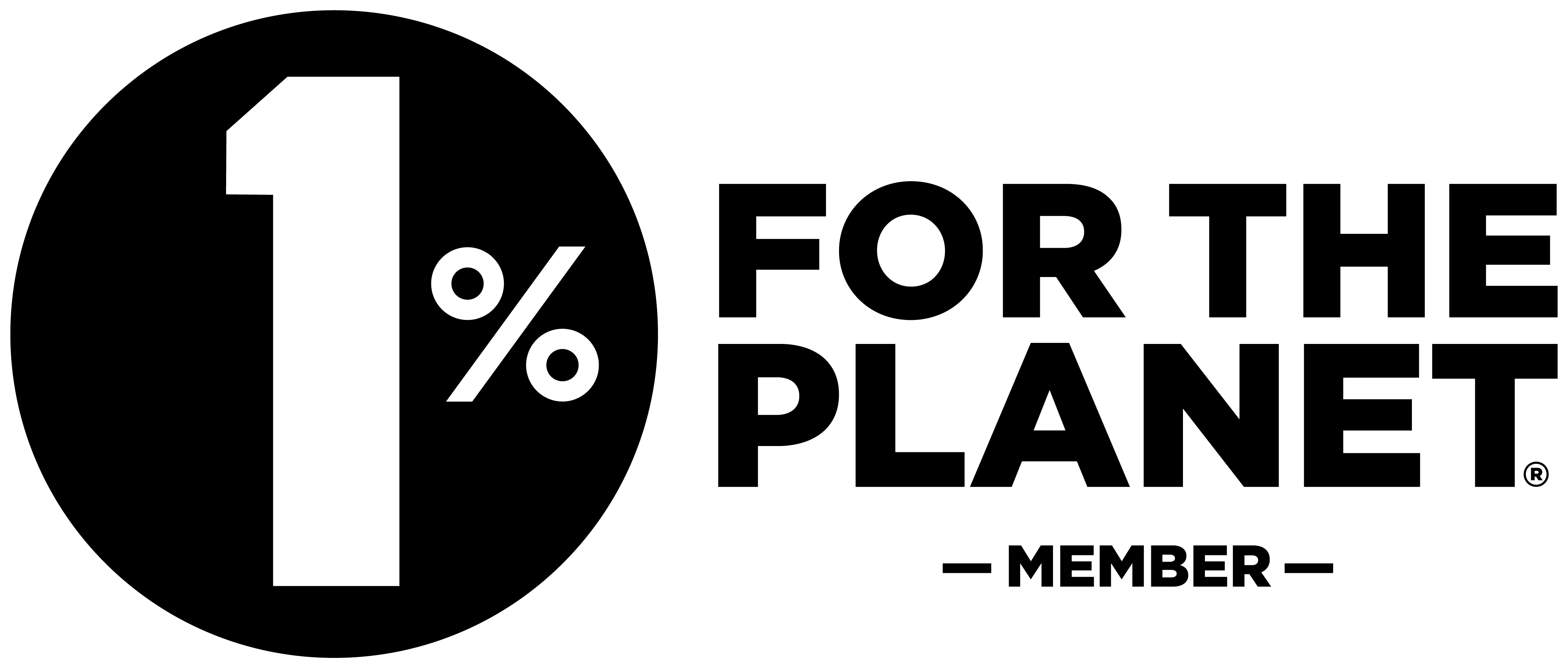 A black and white logo with the number 1 for the planet