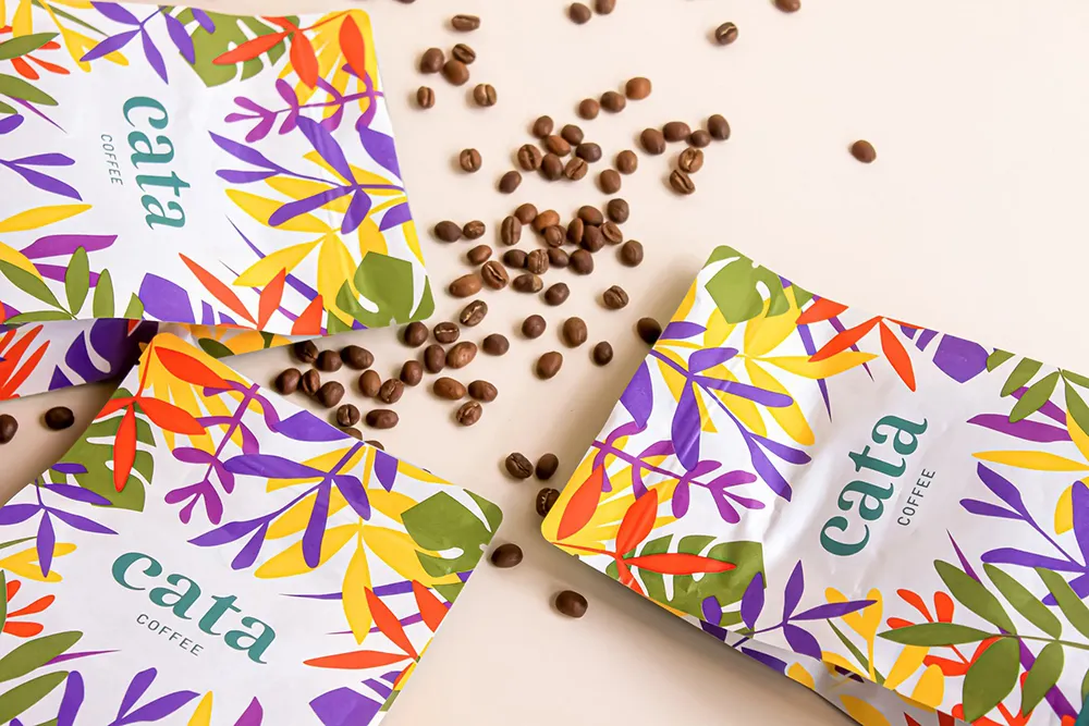 a photo of a coffee packaging designed by Aquí 