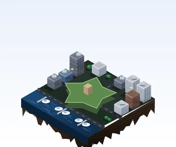 Illustrated 3D tile of Halifax, NS