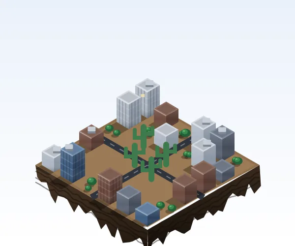 Illustrated 3D tile of Phoenix, AZ