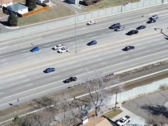 Close-up drone image of Denver