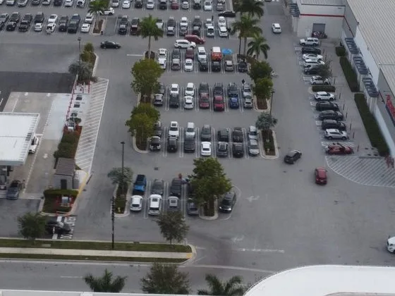 Close-up drone image of Miami