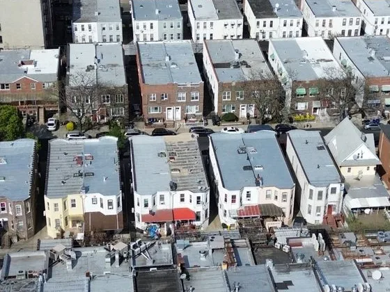 Close-up drone image of New York