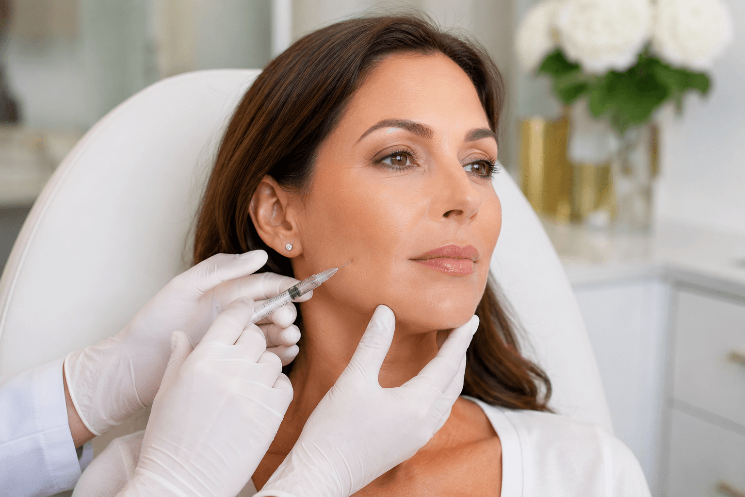 Radiesse treatment in Hingham Massachusetts improving jawline definition and tightening loose skin