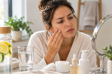 Client receiving a hydrating facial treatment at a med spa in Hingham, Massachusetts