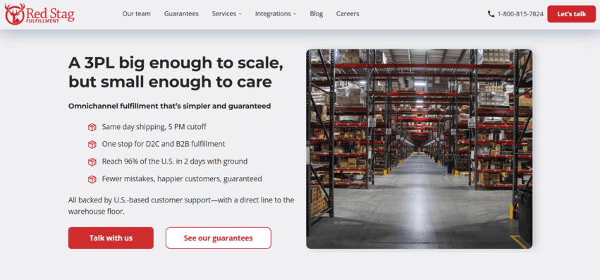 Red Stag 3PL homepage