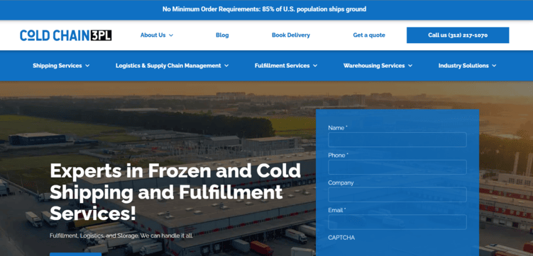 Cold Chain 3PL homepage