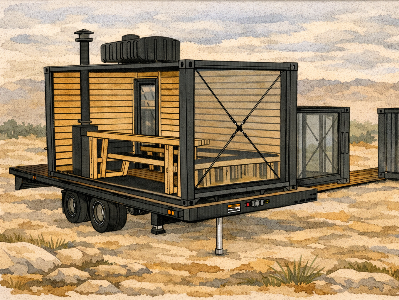 commercial mobile sauna design and build