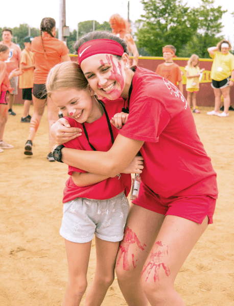Playing gaga ball at Camp Kesem