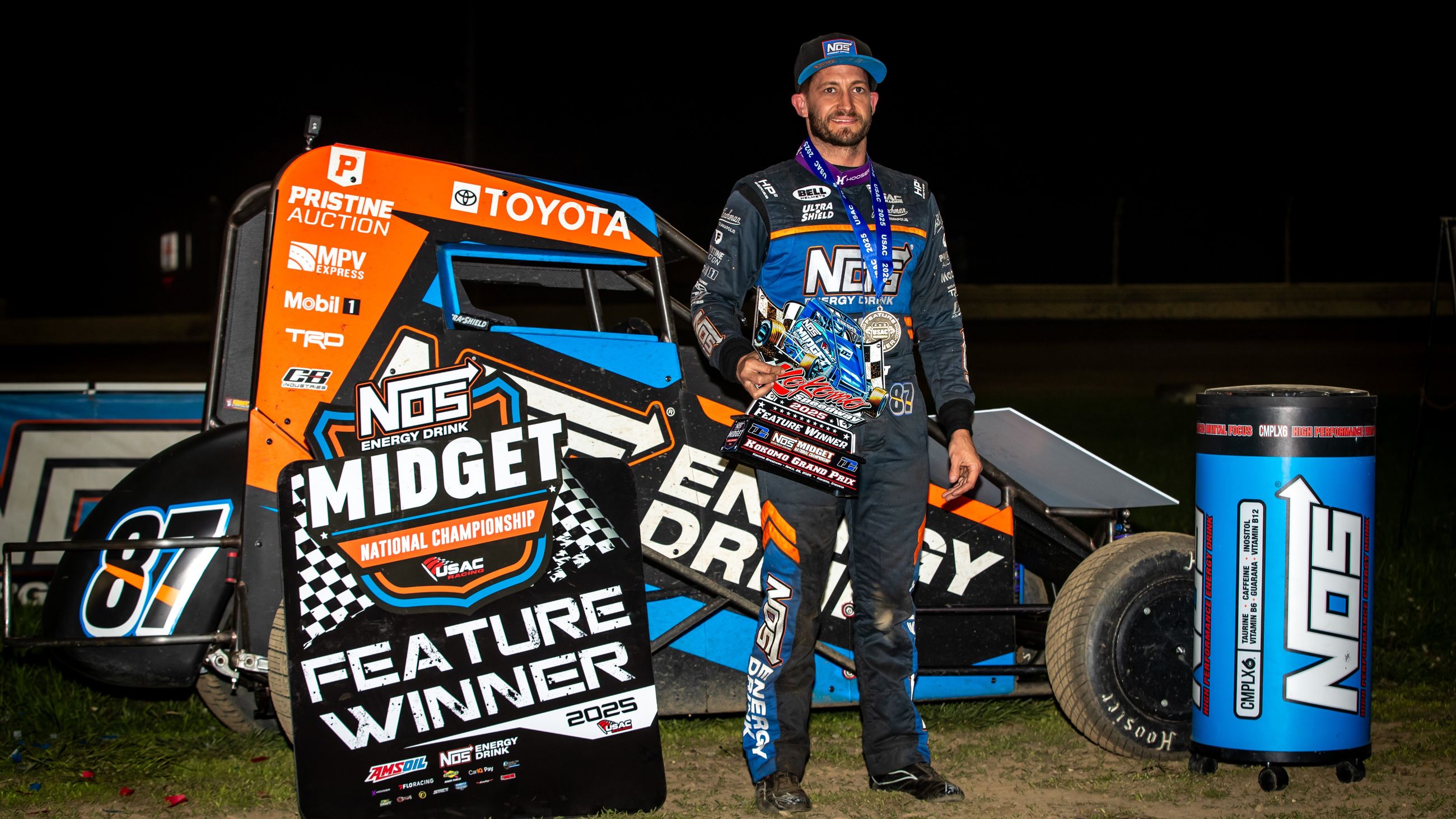 Triple Play! Grant’s Win Sets USAC Record at Kokomo Midget GP