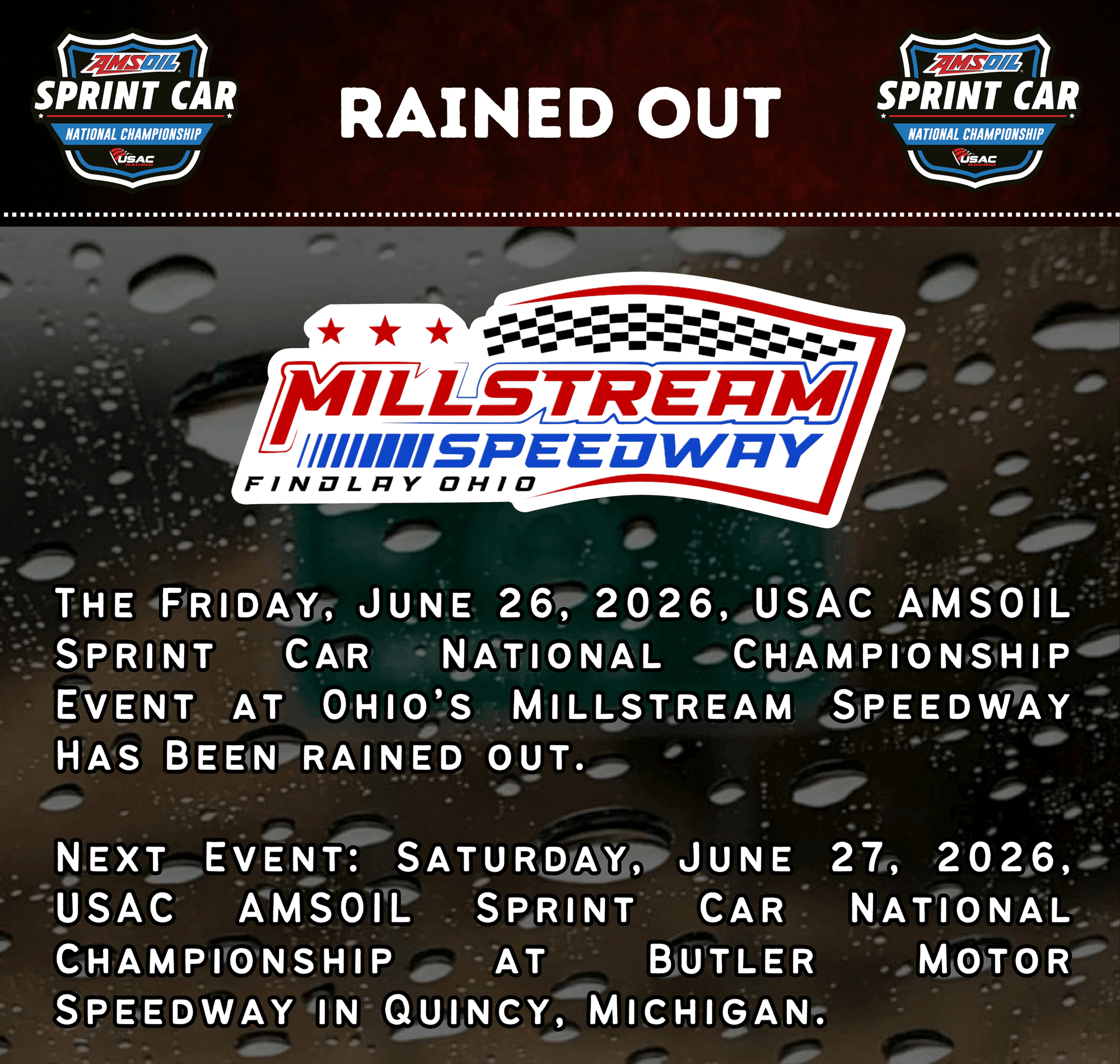 Friday’s Millstream USAC Sprint Car Race Rained Out, Butler Up Next ...