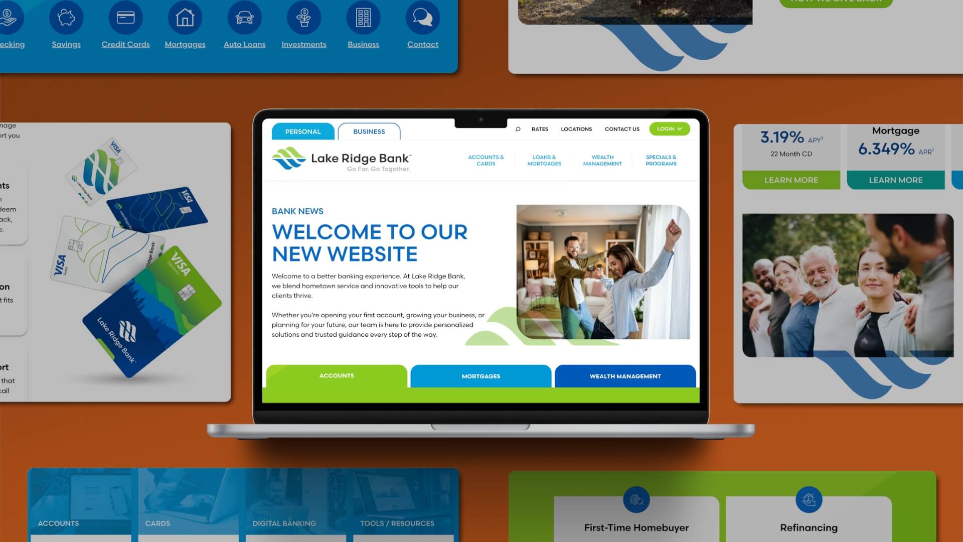 Image of website refresh for Lake Ridge Bank