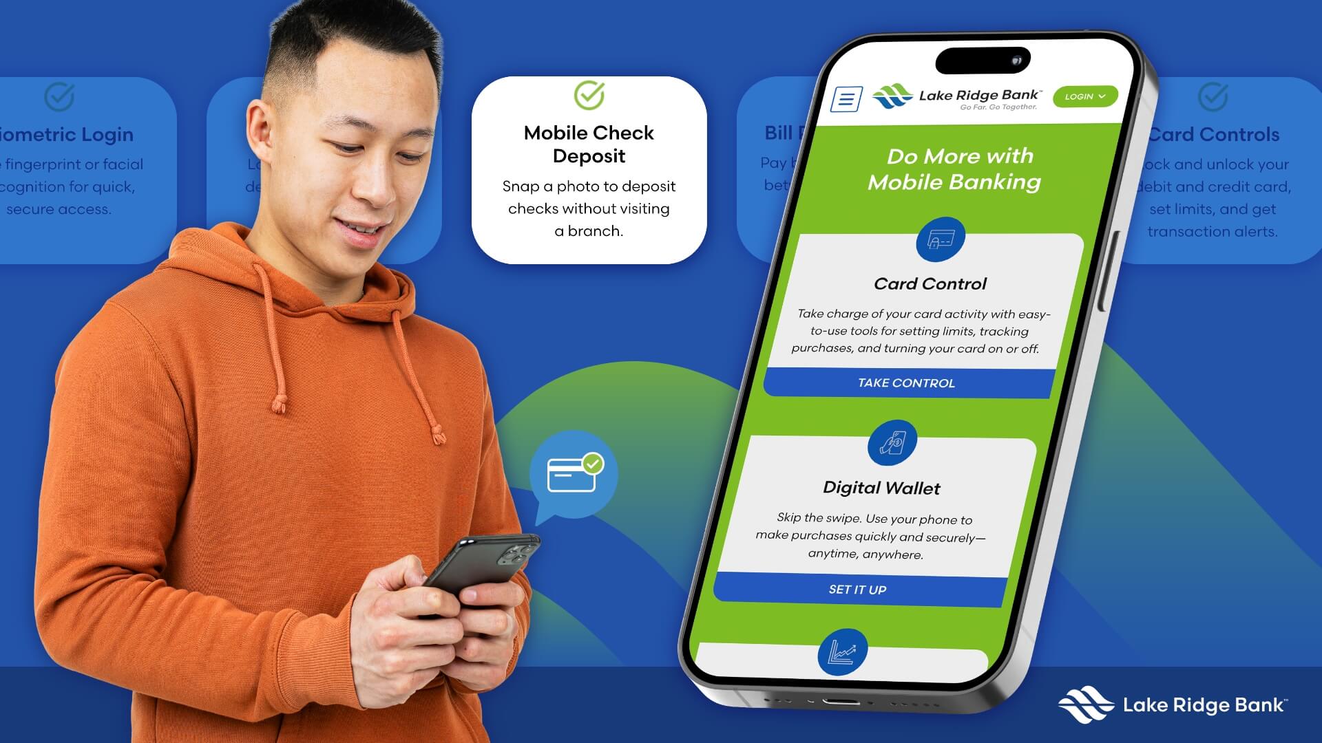 Image of new modules on the website refresh for Lake Ridge Bank