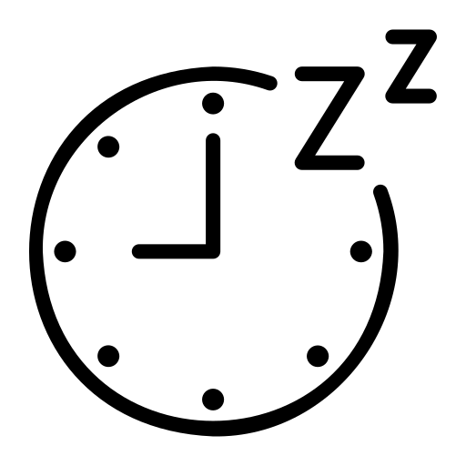 Icon of a sleeping person with closed eyes and a 'Z' above their head.