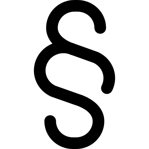 Black and white section (§) symbol with a pixelated edge on a white background.