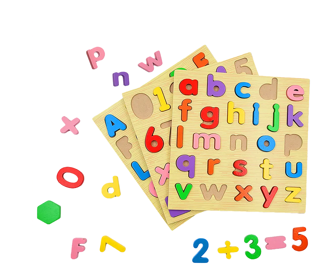 Alphabets and numbers scattered