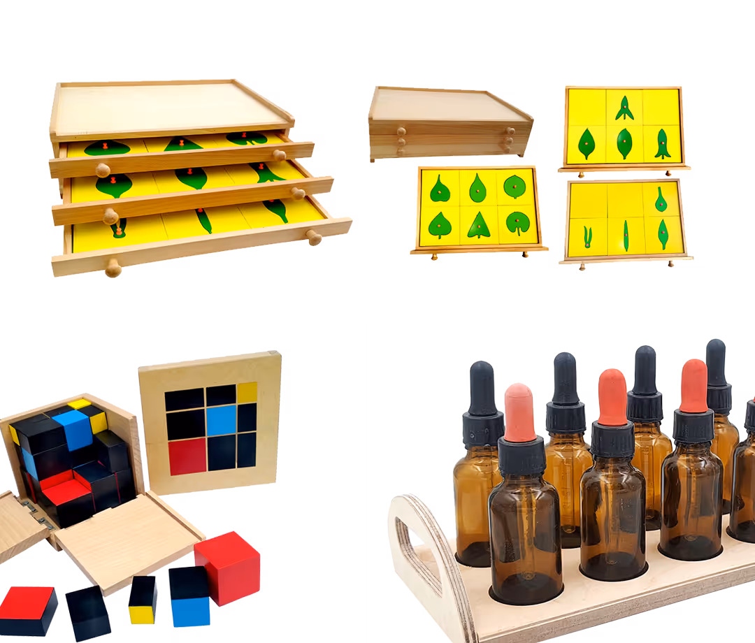 Wooden Montessori toys.