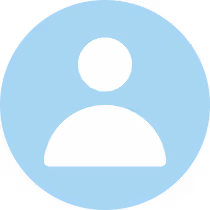 White user profile icon silhouette on light blue circular background.