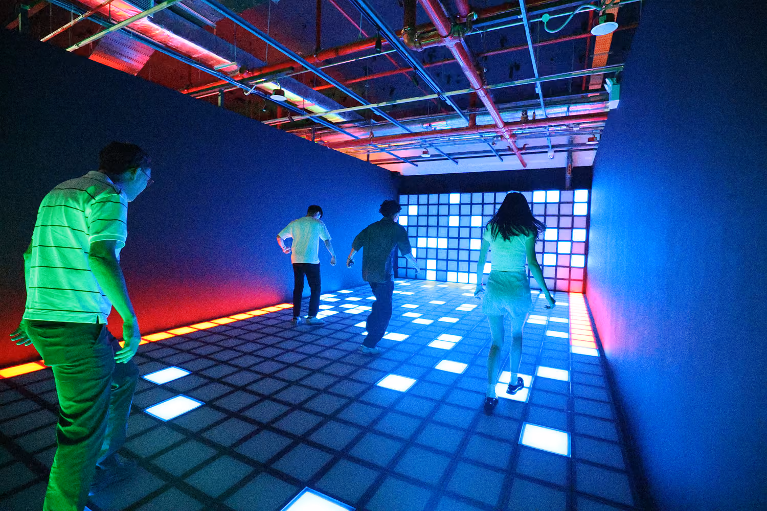 Players playing Floor Is Lava at Griddy Grid Changi Airport T2 Game Room 2