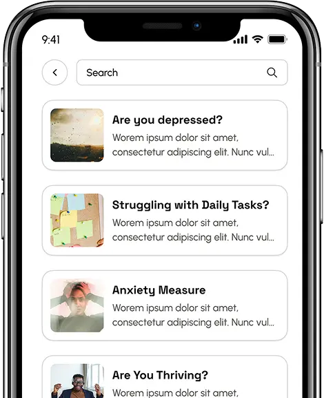 Mockup of revive app