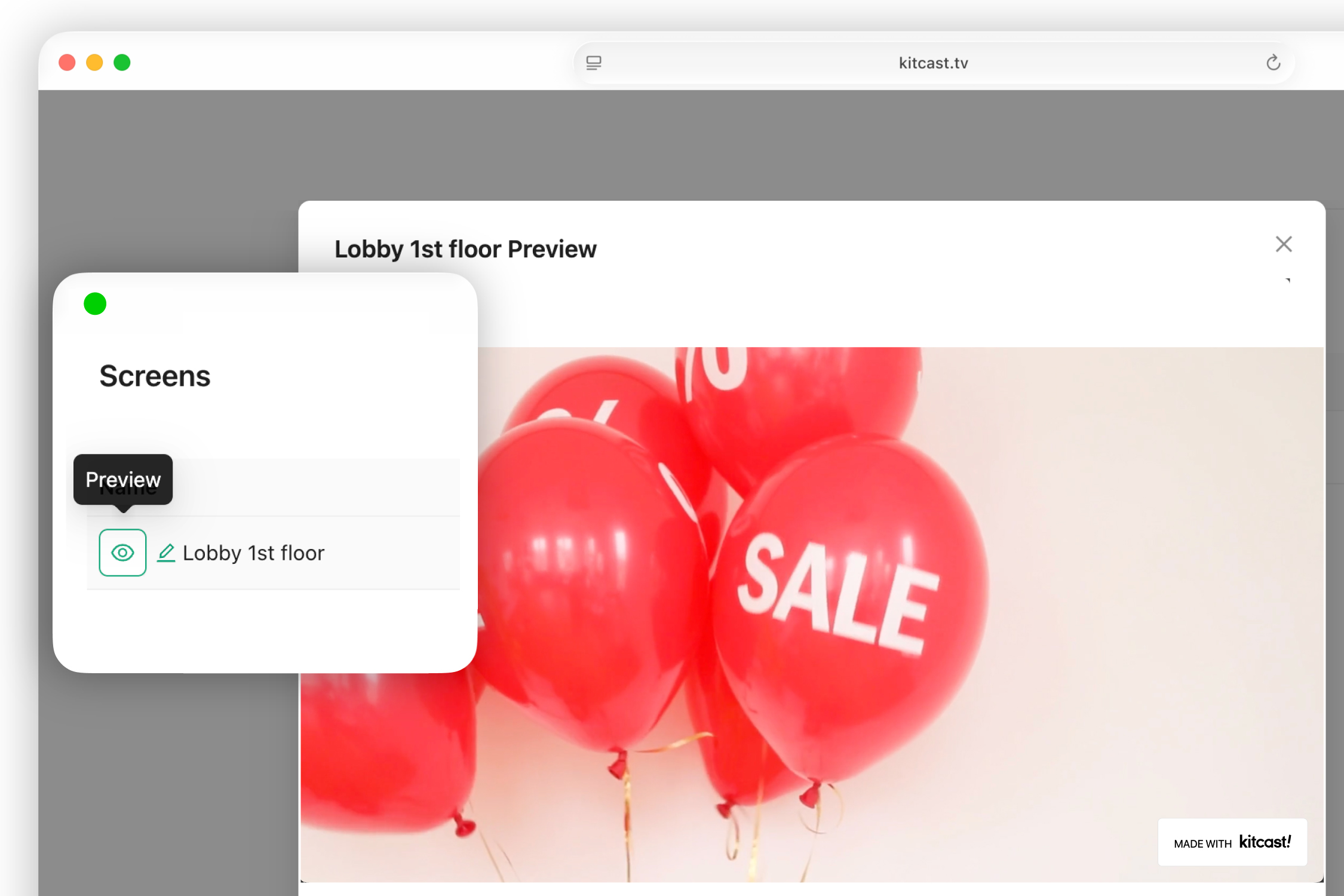 Kitcast proof of play log — content playback verification