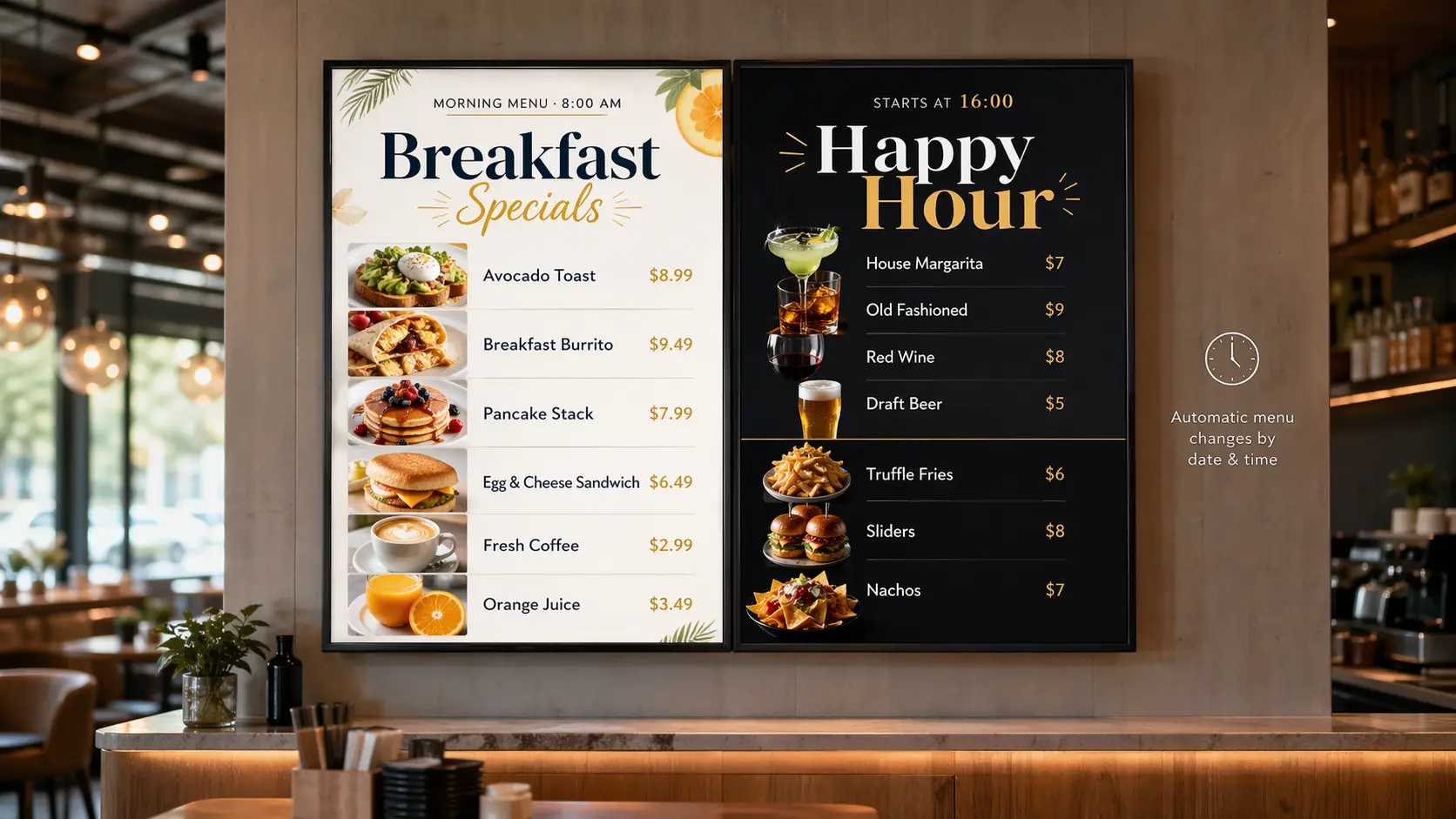 Scheduled menu switching