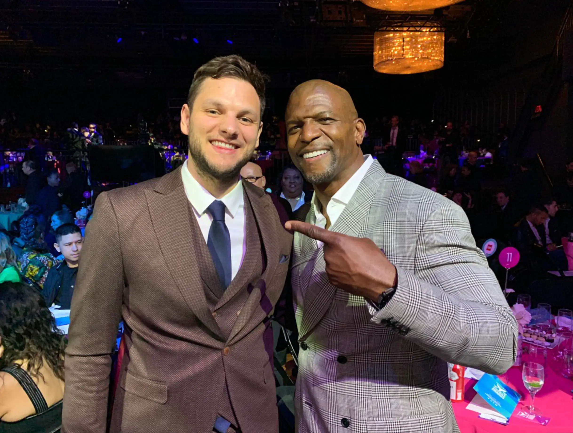 Egor Belenkov with Terry Crews at the Shorty Awards