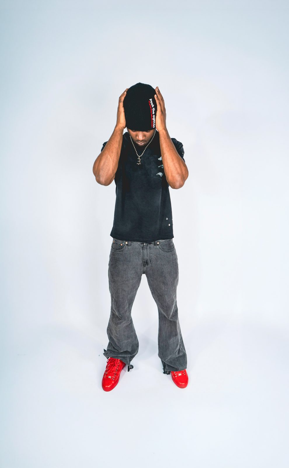 Studio lookbook frame for the Agenda US drop on light seamless