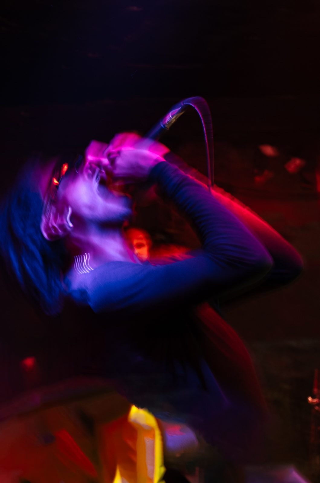 Live performance frame under coloured stage light