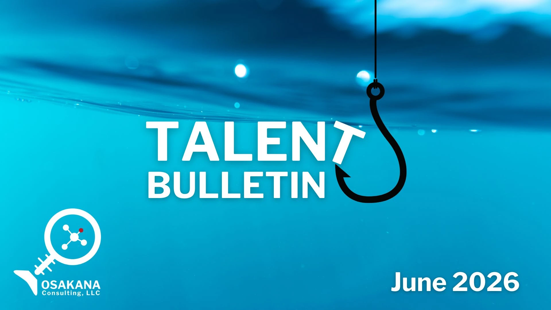 A hook below the water's surface catching the talent bulletin