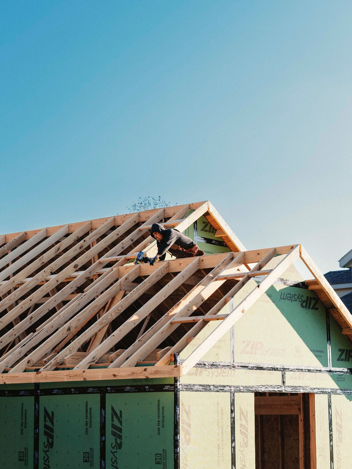 Extension de maison en construction