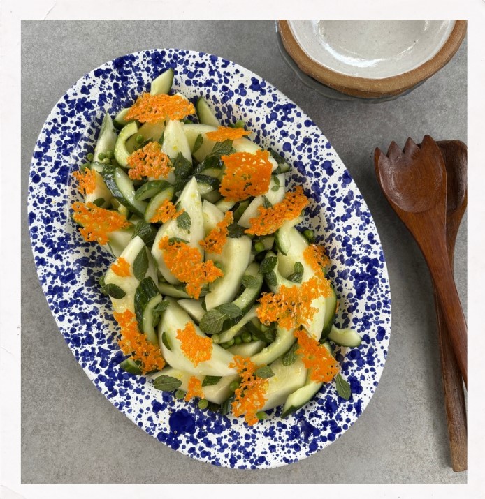Melon, Cucumber & Mint Salad with Ivy’s Reserve Somerset Red Crisps