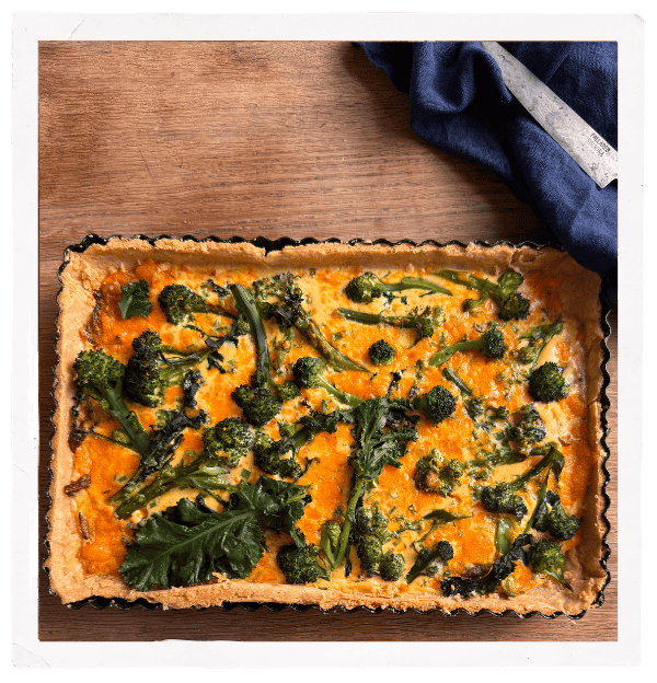 Purple Sprouting Broccoli & Chive Tart 