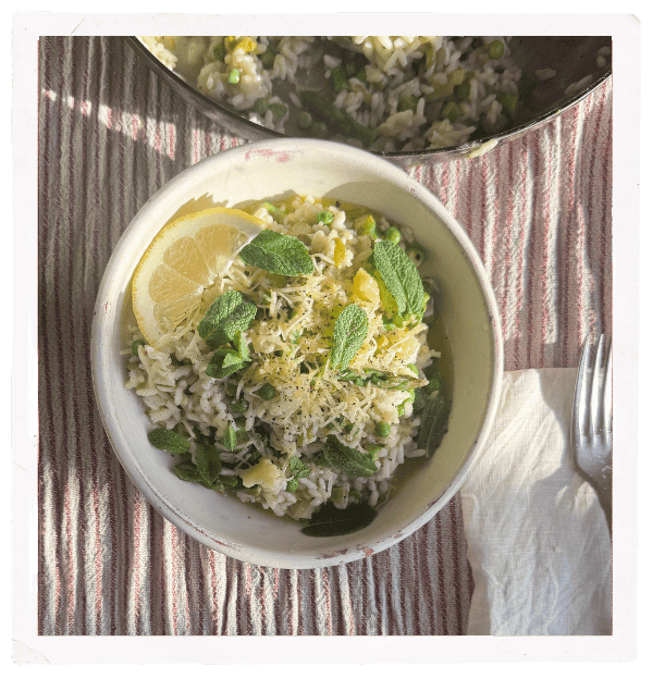 Asparagus, Cheddar & Fresh Herb Risotto