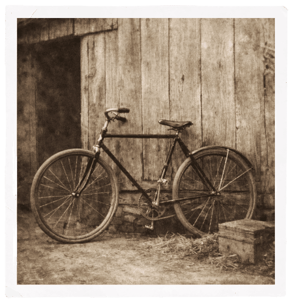 Ivy's black bicycle