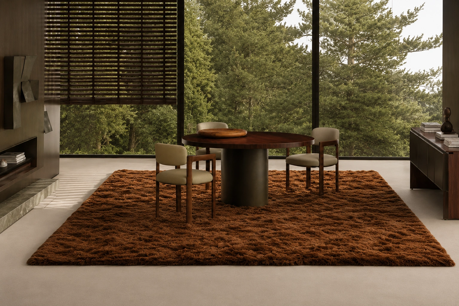 Minotti Teppiche 100% Schaffsfell, Farbe corten