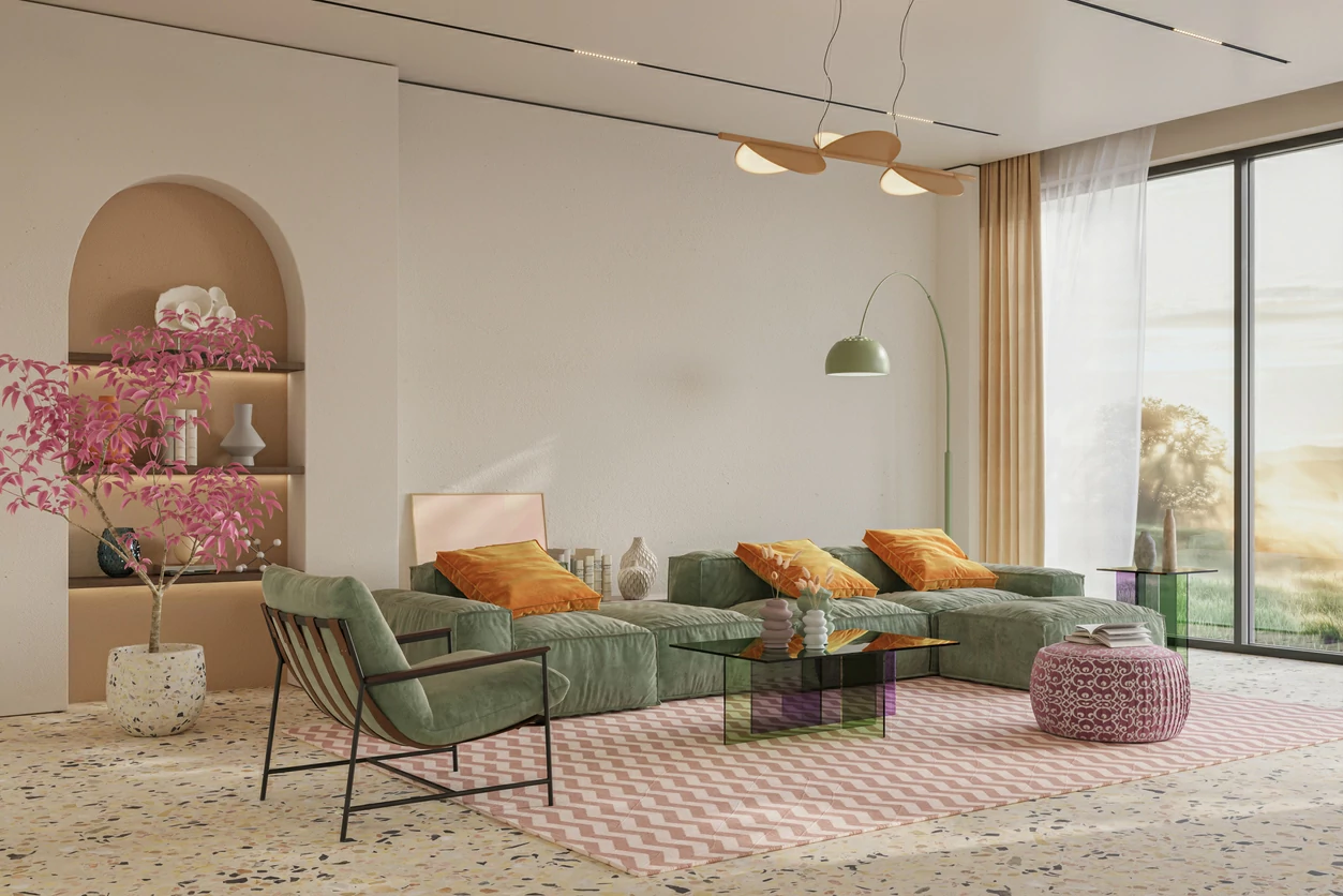 Intérieur de style contemporain d'un appartement.