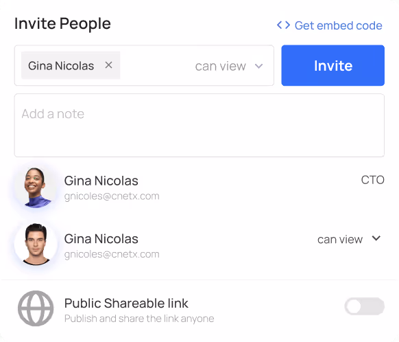 Invite people UI Snippet