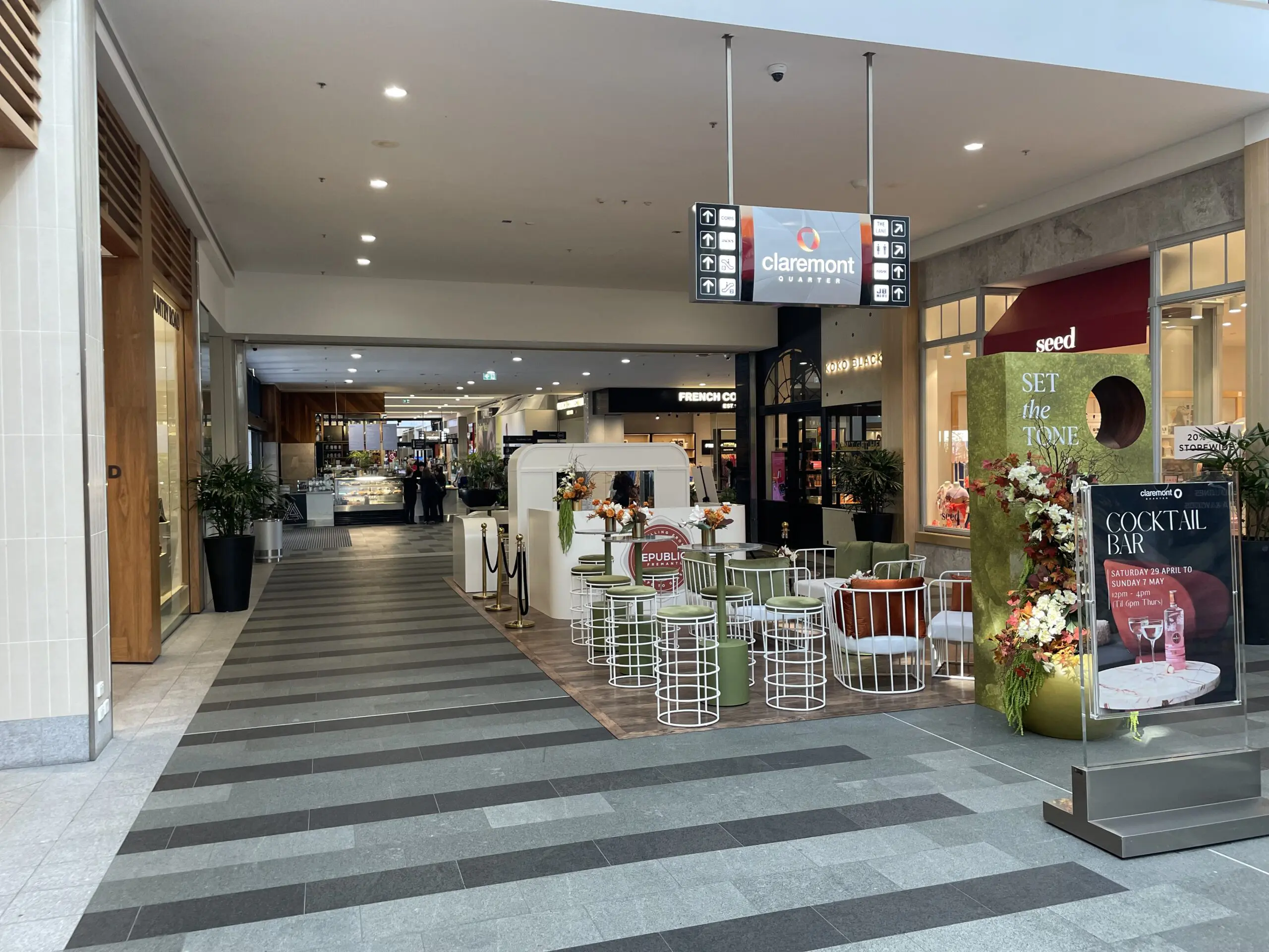 Retail lighting enhancement at Claremont Quarter by WACOMM