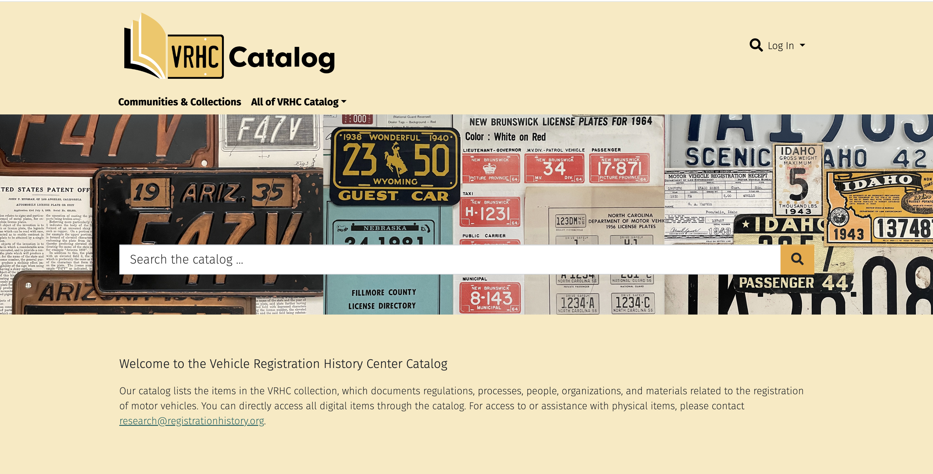 The Vehicle Registration History Center (VRHC) has become our most recent DSpace Express client.