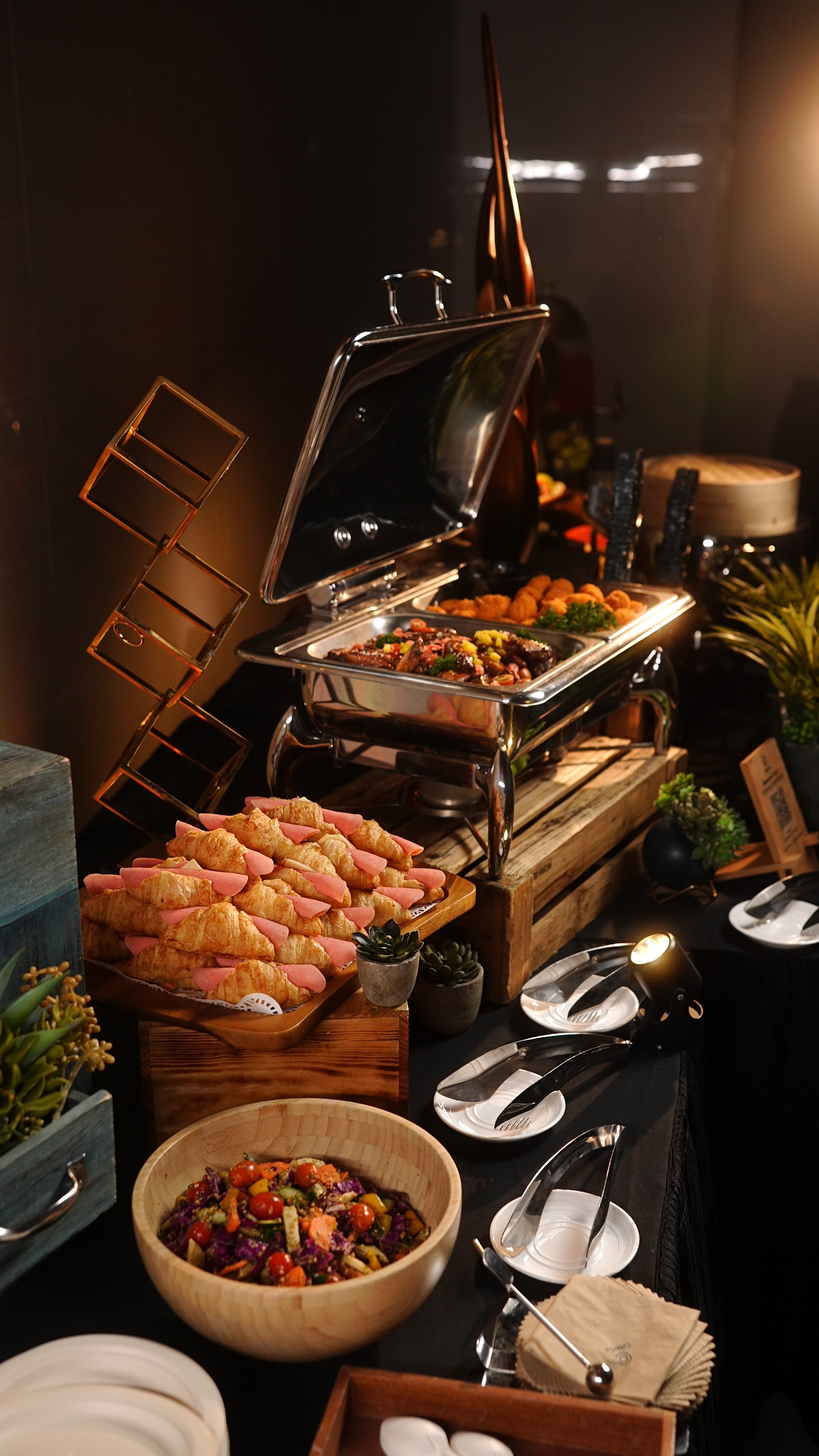 Finger food platters and freshly brewed tea served by CaterCo’s attentive staff