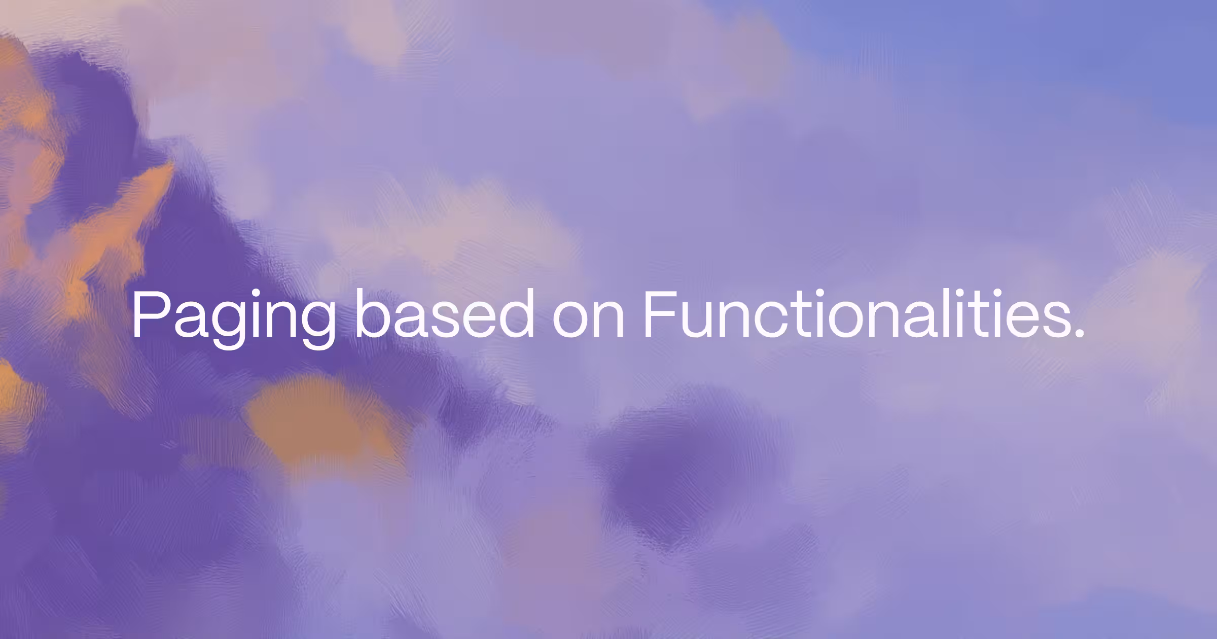 Paging based on Functionalities.